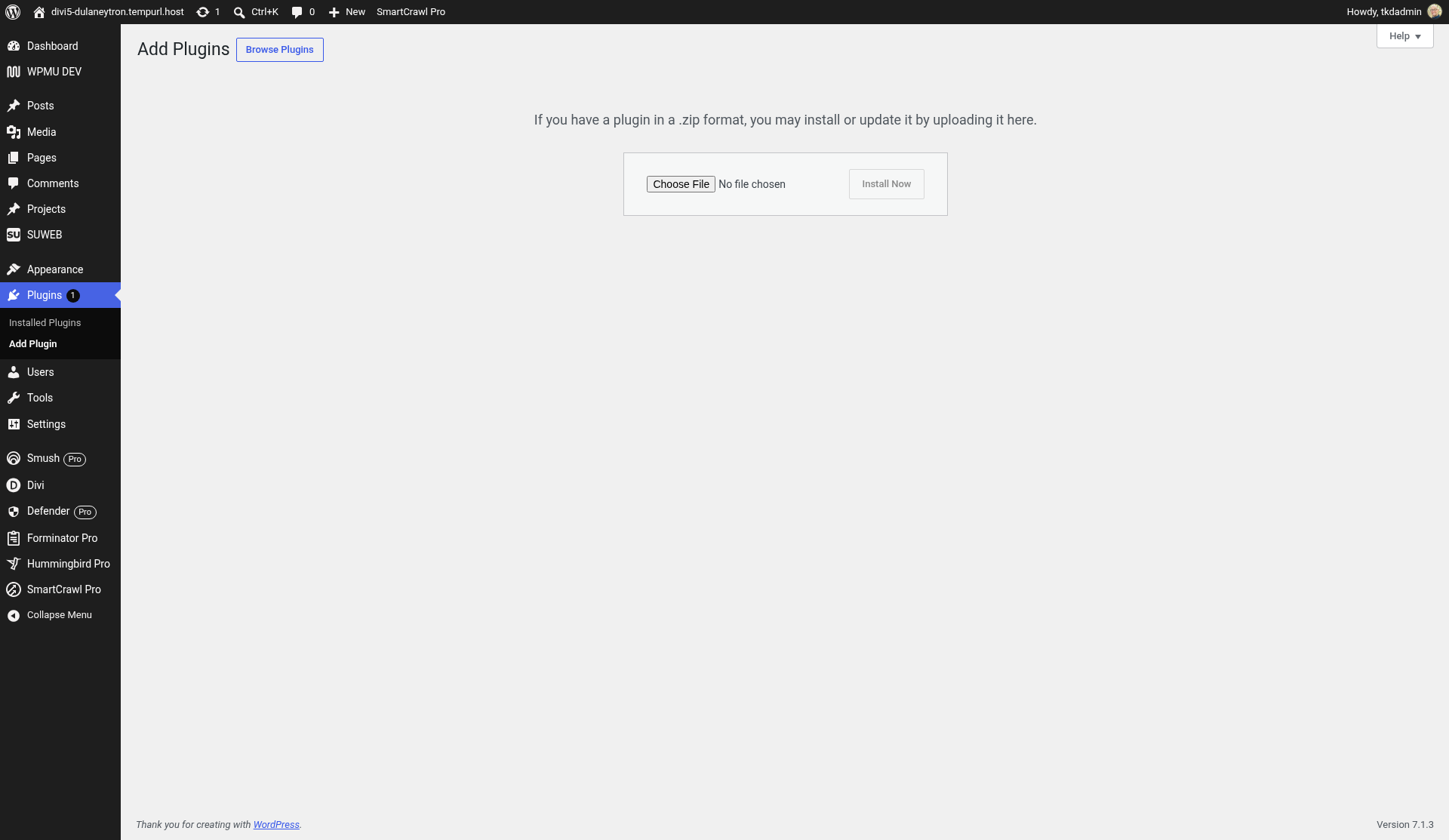 Plugins > Add New > Upload Plugin Divi Bot Bridge: Plugins > Add New > Upload Plugin