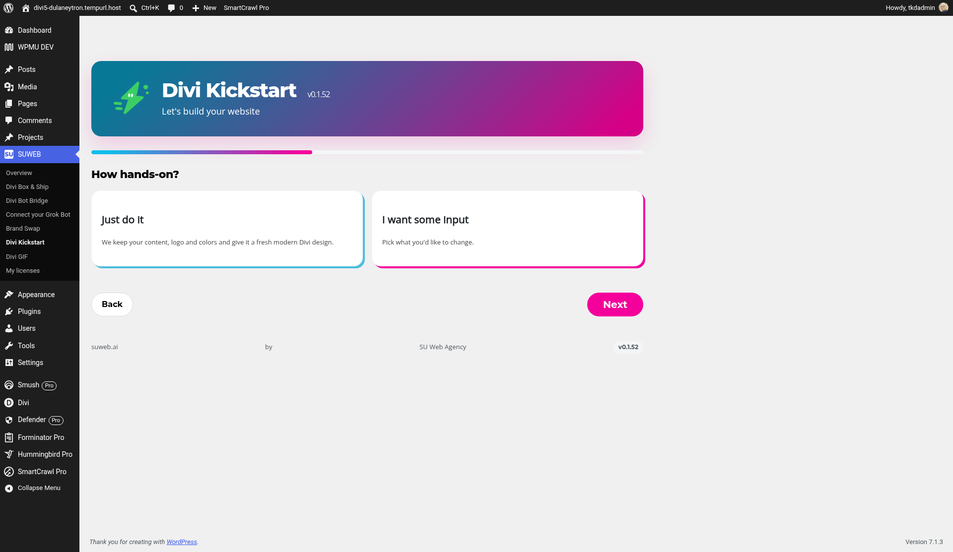 Choose how hands-on you want to be Divi Kickstart: Choose how hands-on you want to be