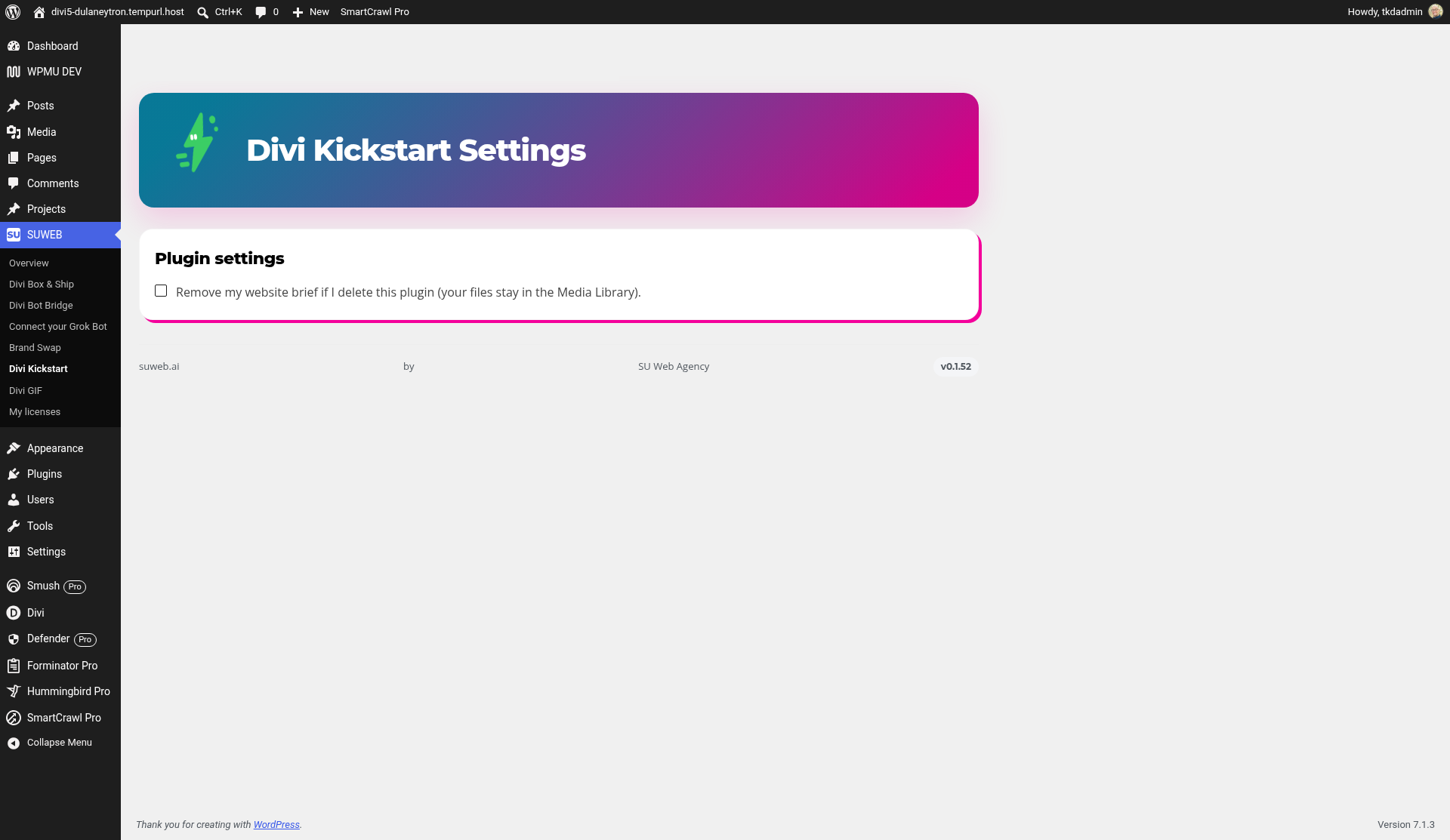 Divi Kickstart Settings Divi Kickstart: Divi Kickstart Settings